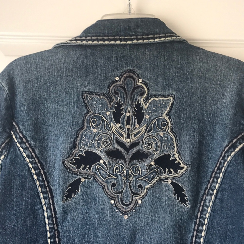 Zenim Denim Blue Top Coat Jacket - Picture 3 of 6